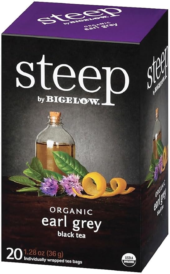 Bigelow 17700 steep Tea, Earl Grey, 1.28 oz Tea Bag, 20/Box - Bloomnest