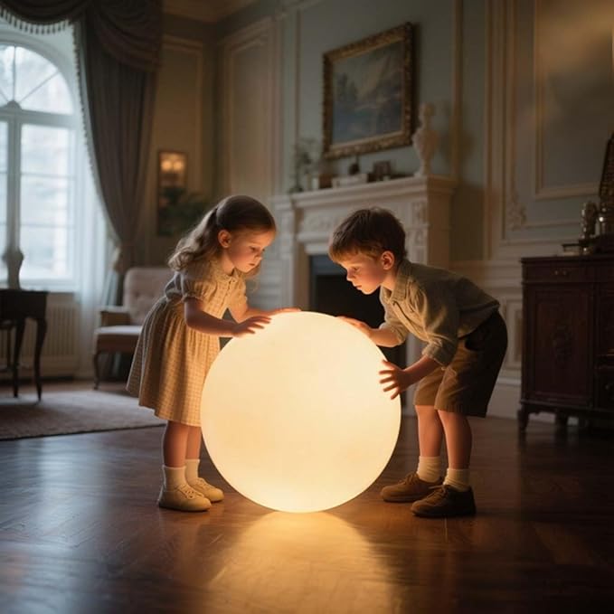 50CM/20-inch Large LED Globe Orb Light, Rechargeable LED Ball Light, Dimmable 16 RGB Colors Globe Floor Lamp w/Remote, Indoor/Outdoor Waterproof Glowing Orb Mood Lamp for Home Garden Patio Party - Bloomnest