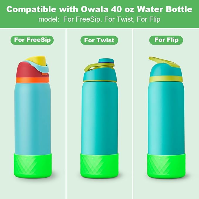 Silicone Boot for Owala Water Bottle 24 oz 32 oz 40 oz, Anti-Slip Protective Sleeve for FreeSip/Twist/Flip Stainless Steel Water Bottles Accessories BEONSKY