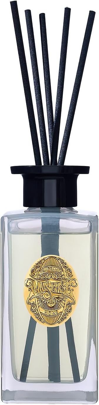 M&SENSE 6.3 oz Large Reed Diffuser Set | Creamy Vanilla Scent Oil Diffuser with Sticks | Hotel Collection Non-Toxic Essential Oil |for Bedroom Bathroom Living Room MSENSE