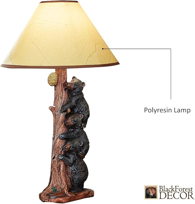 BLACK FOREST DECOR Three Black Bears Table Lamp - Bloomnest