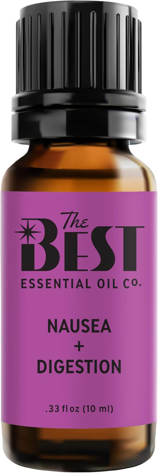 The Best Nausea + Digestion Essential Oil Blend- Premium Grade- 100% Pure & Natural for Aromatherapy, Diffuser, Spa, Massage, Air Freshener- 10 ml (.33 fl oz) - Bloomnest