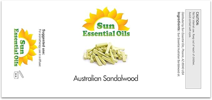 Sun Essential Oils – 4 oz Australian Sandalwood Essential Oil with Dropper for Diffuser, Skin, Aromatherapy Massage, Humidifier, Scent for Candle, Lotion & Soap Making at Home, Fragrance for Room - Bloomnest