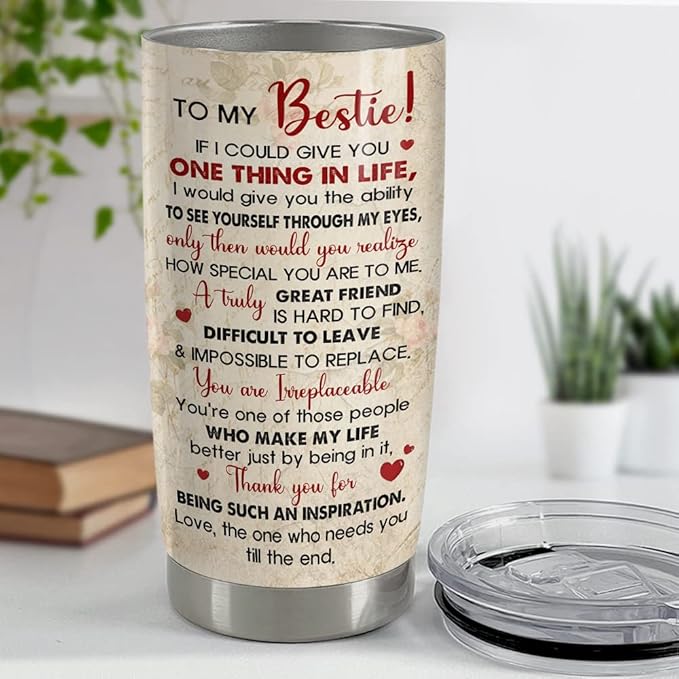 SANDJEST Personalized Best Friend Tumbler Bestie Tree 20oz 30oz Tumblers with Lid Gift for Women Girl Best Friends Besties Soul Sisters Christmas Birthday - Bloomnest