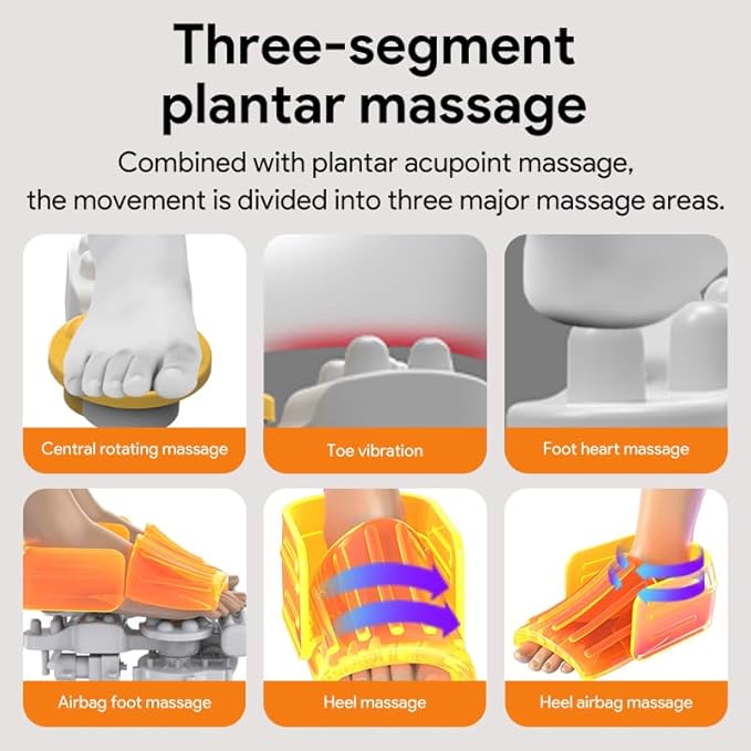 Foot Massager for Men and Women, Foot spa,Kneading, Compression, Vibration, Shiatsu Feet Massage Machine for Plantar Fasciitis, Neuropathy, Foot Warmer,Size 9-14 - Bloomnest