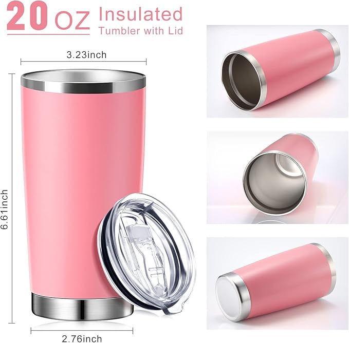 Sieral 36 Packs Stainless Steel Tumbler Bulk with Lid Vacuum Double Wall Insulated Travel Coffee Mug Powder Coated Tumbler Cup for Graduation Wedding Christmas Birthday Party(Mixed, 20 oz) - Bloomnest