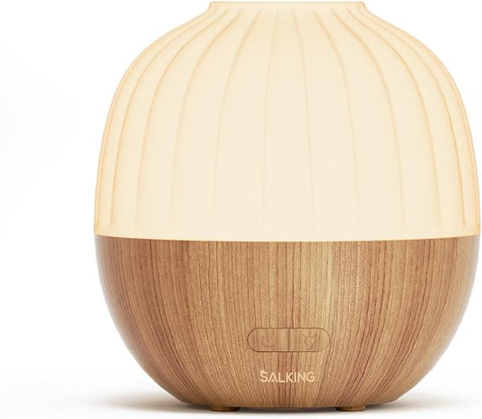 SALKING Essential Oil Diffuser, 300ml Aromatherapy Diffuser for Essential Oils, Ultrasonic Diffuser with Adjustable Mist Mode Timers, Cool Mist Humidifier with 8 Color Lights, for Office Home - Bloomnest