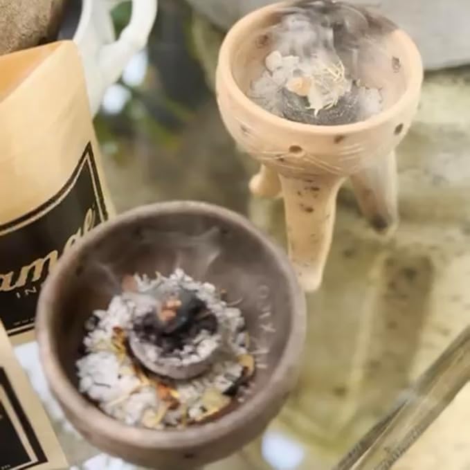 Natural Resin, Herbs & Essence Meditation Mix - Copal & Palo Santo Sacred Blend with Warm Woodsy Aroma - Loose Incense for Cleansing Rituals, Ceremonies & Home Fragrance - 2.22 oz. AmaeIncense