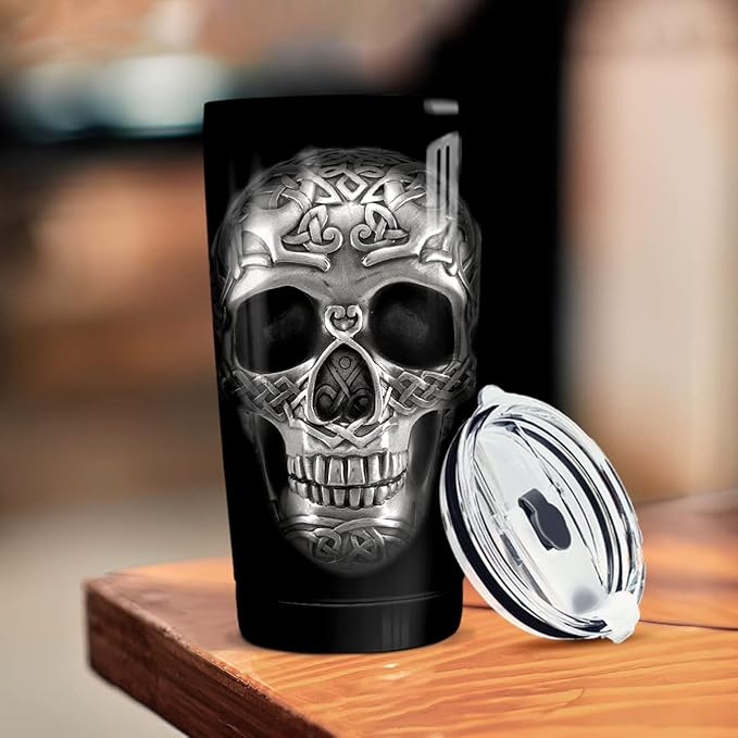winorax Skull Tumbler 20oz Stainless Steel Travel Cup Coffee Mug Inspirational Skull Gifts for Men Women Skulls Lover Birthday Halloween Birthday Presents - Bloomnest