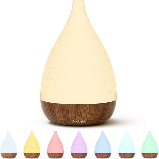 Ultrasonic Essential Oil Diffuser, Home Fragrance Aroma Diffuser with Auto Shut-Off, 8-Color Night Light & Ultra-Quiet Operation, BPA-Free Portable Aromatherapy Humidifier for Home (Dark) - Bloomnest