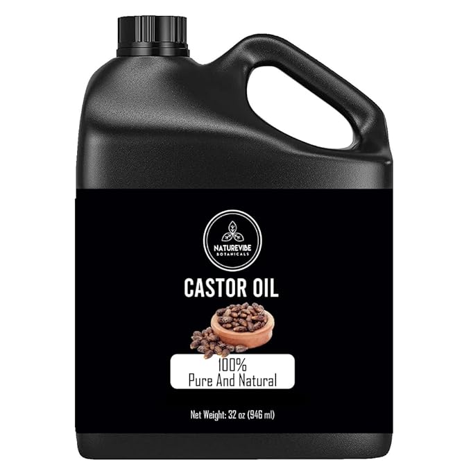 Naturevibe Botanicals Castor Oil 32 Ounces | 100% Pure and Natural | Great for Skin Care and Hair Care | Hexane Free Unrefined Oil for Enhanced Eyebrows and Eyelashes 32 Fl Oz | 946ml - Bloomnest