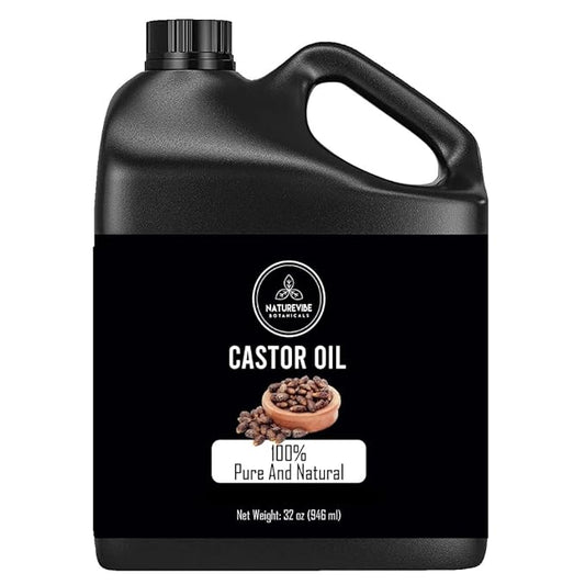 Naturevibe Botanicals Castor Oil 32 Ounces | 100% Pure and Natural | Great for Skin Care and Hair Care | Hexane Free Unrefined Oil for Enhanced Eyebrows and Eyelashes 32 Fl Oz | 946ml - Bloomnest