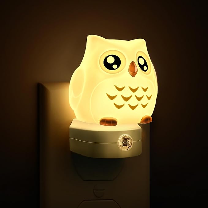 L LOHAS LED Owl Night Light for Kids, 3D Owl Night Light Plug in Wall, Dusk to Dawn Sensor, 8-Color Changing+Soft White 3000K, 3 Lighting Modes, Nursery Night Lights, Children, Room Decor - Bloomnest