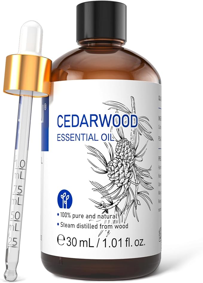 HIQILI 1 Fl Oz Cedarwood Essential Oil, Pure Natural Cedarwood Oil for Hair, Diffuser, Aromatherapy - 30ML - Bloomnest