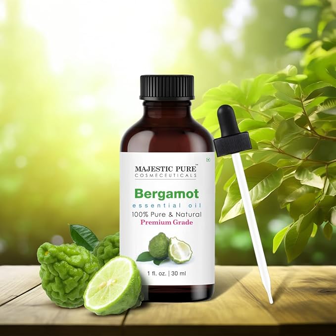Majestic Pure Bergamot Essential Oil with Glass Dropper - 1 Fl Oz - 100% Pure and Natural Bergamot Oil - Premium Grade Essential Oils for Diffuser, Aromatherapy, Soap and Candle Making - Bloomnest