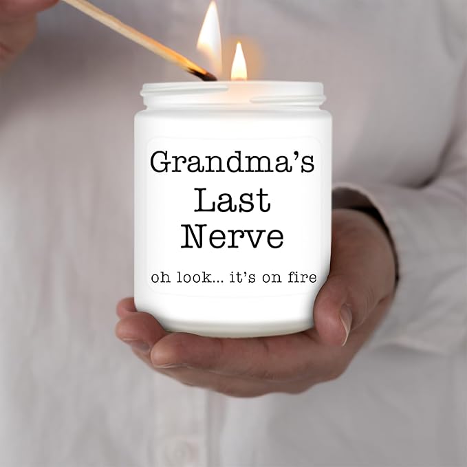 Homsolver Gifts for Grandma from Granddaughter Grandson, Christmas, Birthday, Mother and Grandparents Day, Lavender Scented Candles, Grandma’s Last Nerve - Bloomnest