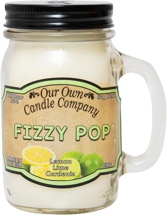 Our Own Candle Company, Fizzy Pop Scented Mason Jar Candle, 100 Hour Burn Time, 13 Ounces - Bloomnest