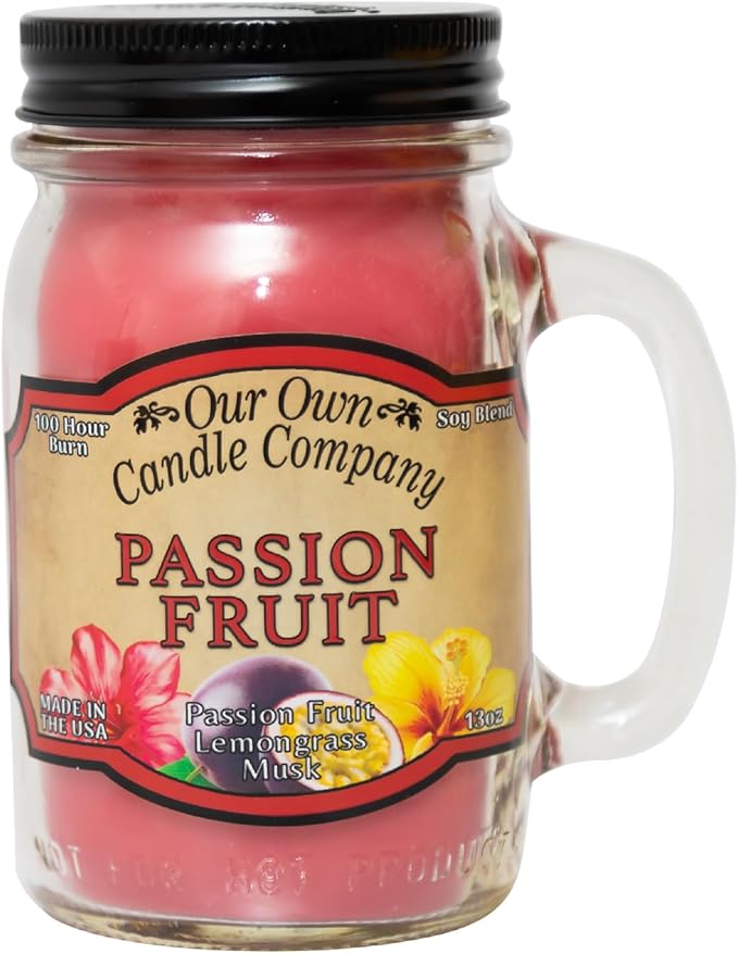 Our Own Candle Company, Passion Fruit Scented Mason Jar Candle, 100 Hour Burn Time, 13 Ounces - Bloomnest