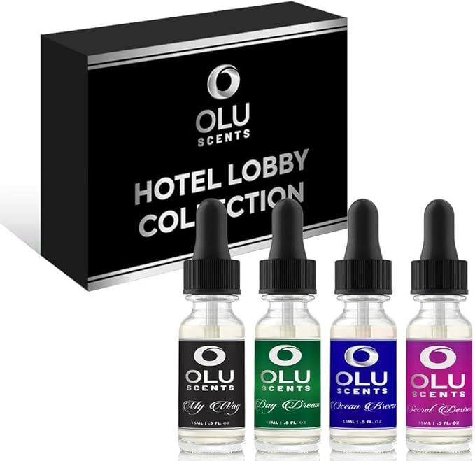 4-pk Hotel Diffuser Oil, Hotel Lobby Collection (15 Ml) Hotel Scents, Waterless Essential Oil Diffuser Refills, Essential Oils for Diffusers for Home, Hotel Fragrance Oil Home Essentials - Bloomnest