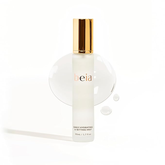 Beia Setting Spray with Hyaluronic Acid for Sensitive Skin - Hydrating Face Mist for Early Morning & Post Shower Glow - Moisturizing Finishing Spray for Makeup - Non Comedogenic Travel Size 1.7 Fl Oz - Bloomnest
