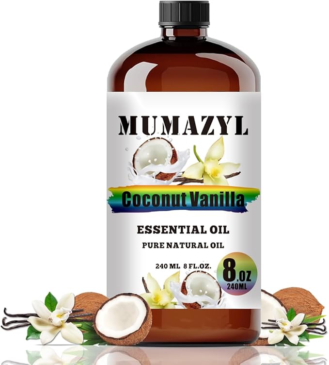 Coconut Vanilla Essential Oil, Coconut Vanilla Oil 8 Fl Oz 240ML for Diffuser Humidifier Yoga Cleaning DIY Candle Soap Making Essential Oils - Bloomnest
