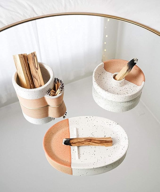 Bursera Terracotta Palo Santo Holder, Tree Planted with Every Order, Ceramic Palo Santo Burner Wood Stand, Incense Stick Burning Tray - Bloomnest