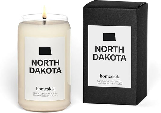 Homesick Premium Scented Candle, North Dakota - Scents of Spruce Needles, Clove, 13.75 oz, 60-80 Hour Burn, Natural Soy Blend Candle Home Decor, Relaxing Aromatherapy Candle - Bloomnest
