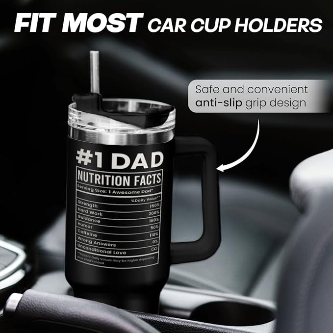 SANDJEST Dad Gift from Daughter, Awesome Like My Daughter 40oz Stainless Steel Insulated Coffee Tumbler With Lid & Straw, Travel Mug Cup Gift for Dad, Christmas Birthday Father's Day - Bloomnest