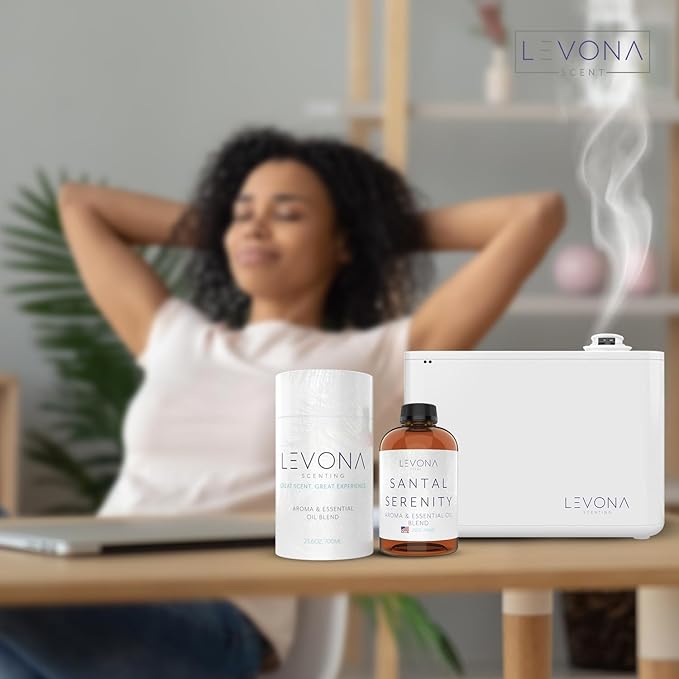 Levona Scent Essential Oils - Scents for Home, Hotel & Office Use - Perfect for Home Diffuser & Humidifiers - Aroma Fragrance Oil, Ideal for Massage, Relaxation, and Spa - Santal Serenity, 700ml - Bloomnest