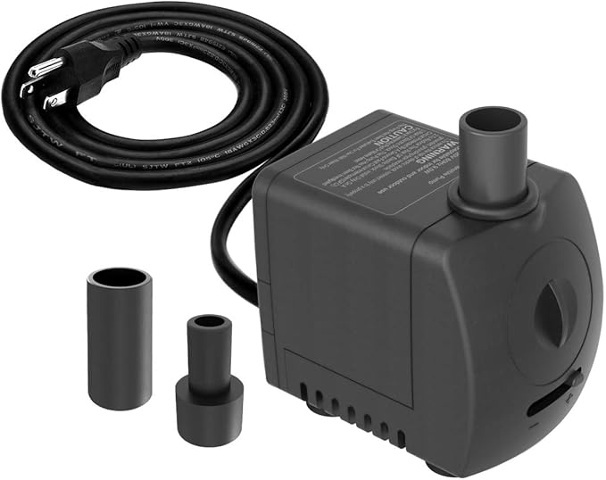Submersible Pump 150GPH (550 L/H 9.5W) Ultra Quiet with Over Heating Protection 4ft High Lift for Fountains, Hydroponics, Ponds, Aquariums & More - Bloomnest