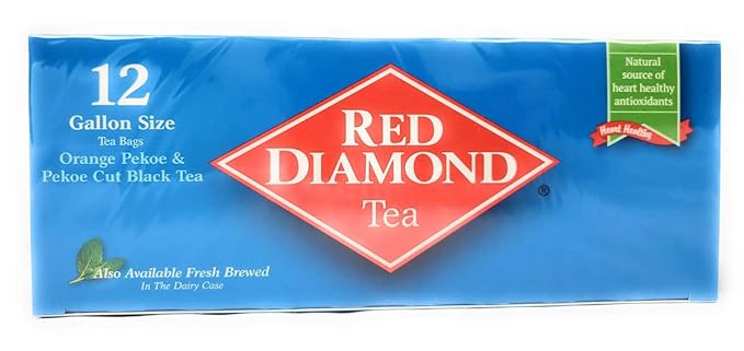 Red Diamond All Natural Iced Tea Bags Gallon Size, 12 Count (1) - Bloomnest
