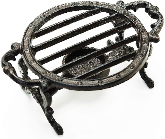 Sungmor Heavy Duty Cast Iron Teapot Dish Warmer Stable Holder for Tealight Stand | Tealight Warmer Decorative Stove for Villa Yard Balcony-Round - Bloomnest