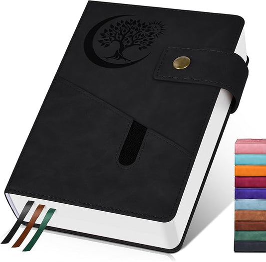 365 Page Thick Lined Journal Notebook for Men Women, A5 Leather Journals for Writing, Hardcover Notebooks for Work, School, Note Taking,Travel, Business,Personal Diary, College Ruled 5.9" x 8.4" - Bloomnest