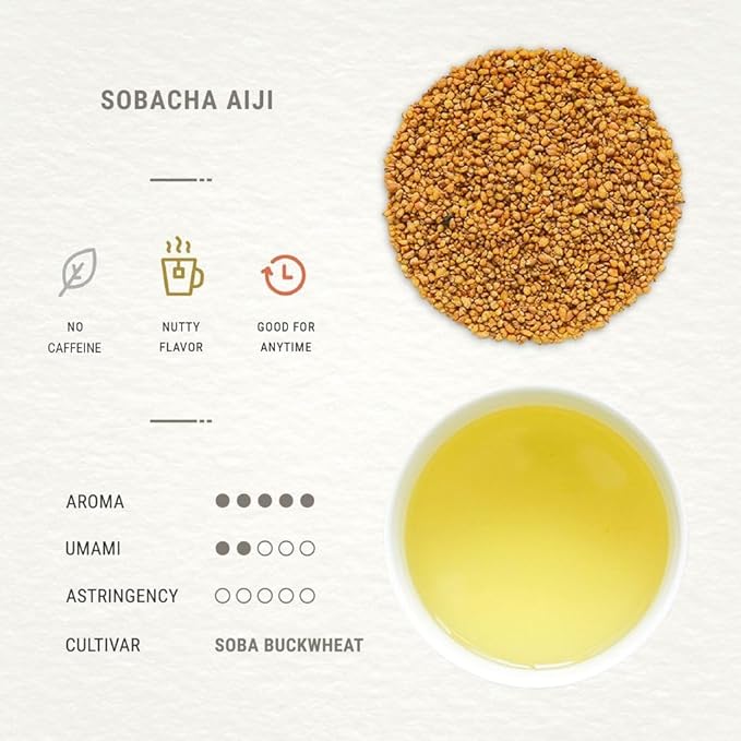 Senbird Premium Sobacha - Japanese Soba Buckwheat Tea - From Hokkaido - Loose Leaf in Airtight Tea Tin (3.5oz/100g) - Bloomnest