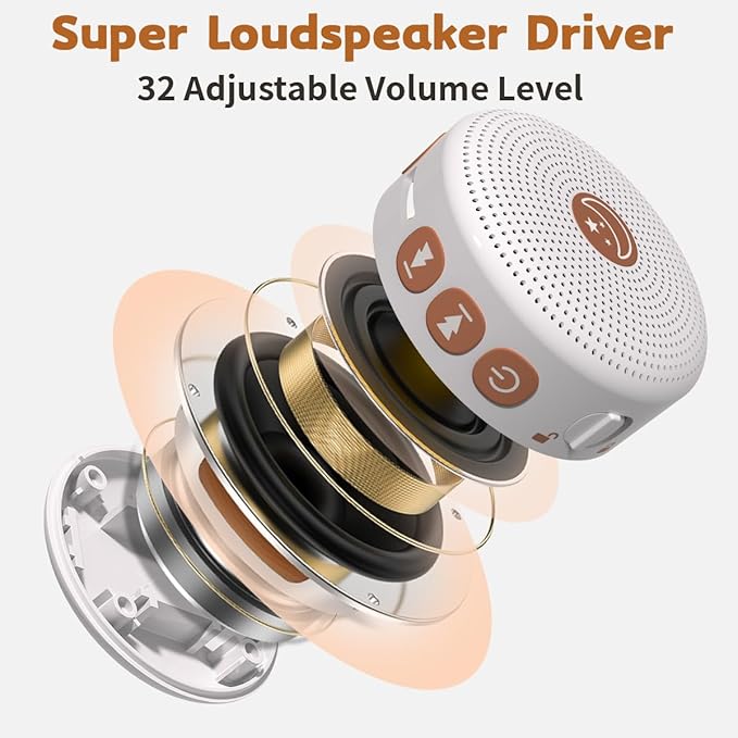 Mini Sound Machine Portable Baby White Noise Machine Brown Noise Machine with 30 Soothing Sounds for Kids Adults Auto-Off Timer 32 Volume Levels Battery Sleep Machine for Home Office Privacy & Travel