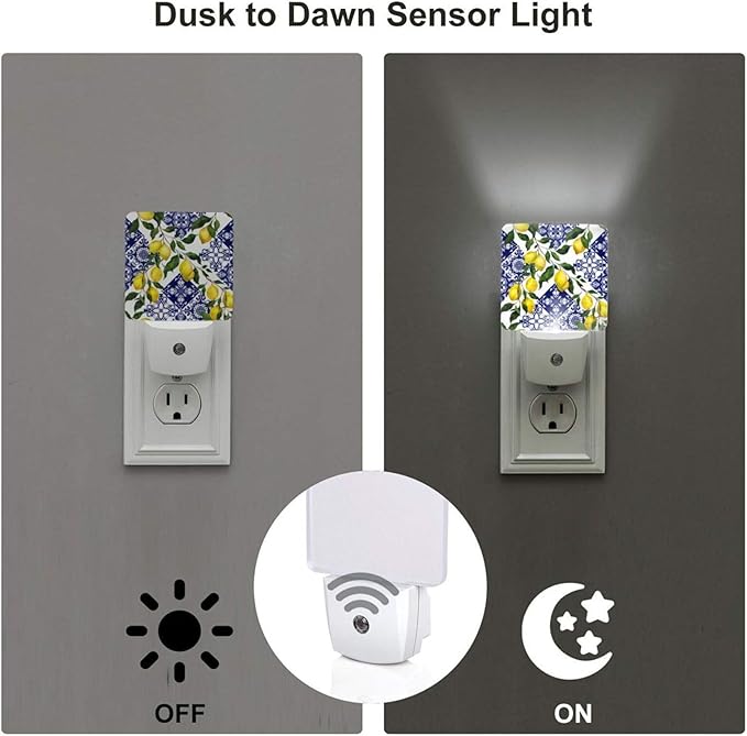 Led Night Light, Lemon Decorative Plug in Nightlights,with Smart Auto Dusk to Dawn Night Light for Bedroom, Kitchen, Nursery, Bathroom - Bloomnest