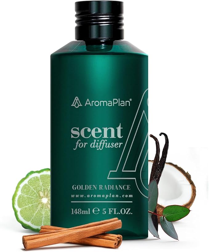 AromaPlan Hotel Scents Golden Radiance 5 Fl Oz (148ml), Home Luxury Aroma & Hotel Fragrance Diffuser Oil- Hotel Diffuser Oil for Aromatherapy- USA Made, Bigger Bottle, Bolder Aroma & Longer Lasting - Bloomnest