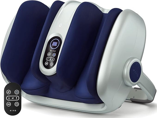 MIKO Shiatsu Foot Massager for Circulation & Pain Relief - Deep Tissue Kneading, Heat Therapy for Plantar Fasciitis, Neuropathy, Diabetics - Fits Up to Size 15 - Bloomnest
