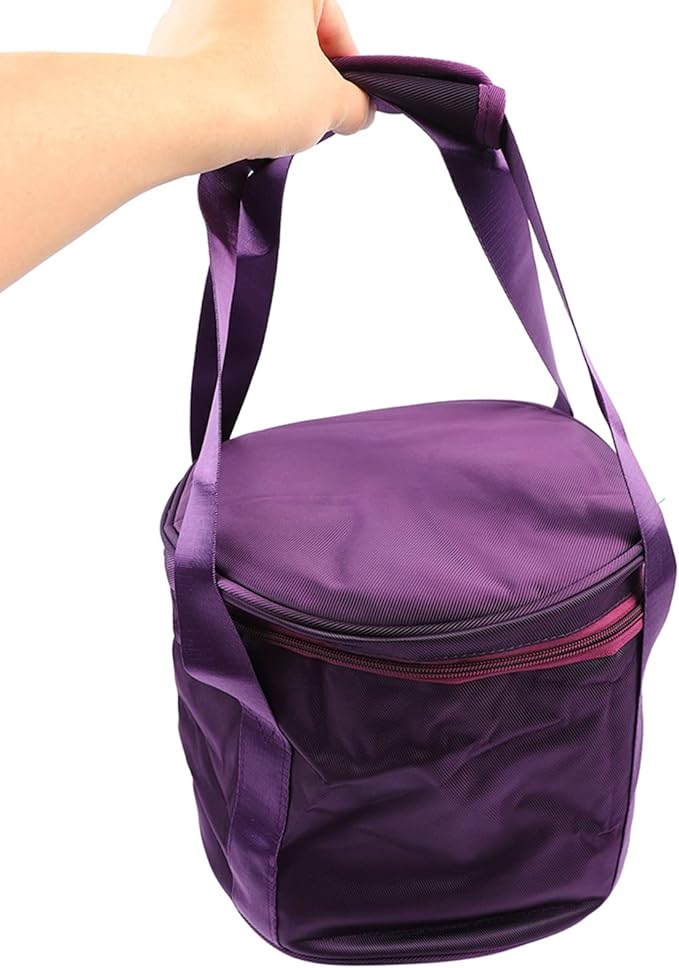 LiebeWH Music Bowl Storage Bag Dual Singing Bowl Bag Crystal Singing Bowl Carrying Case with 2 External Pocket (10in Pure) - Bloomnest