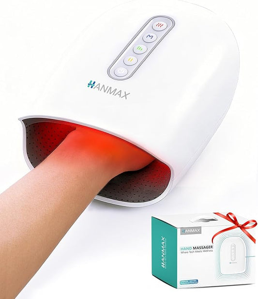HANMAX Hand Massager with Heat and Compression - for Arthritis & Carpal Tunnel, Portable Gift for Women/Men - Bloomnest