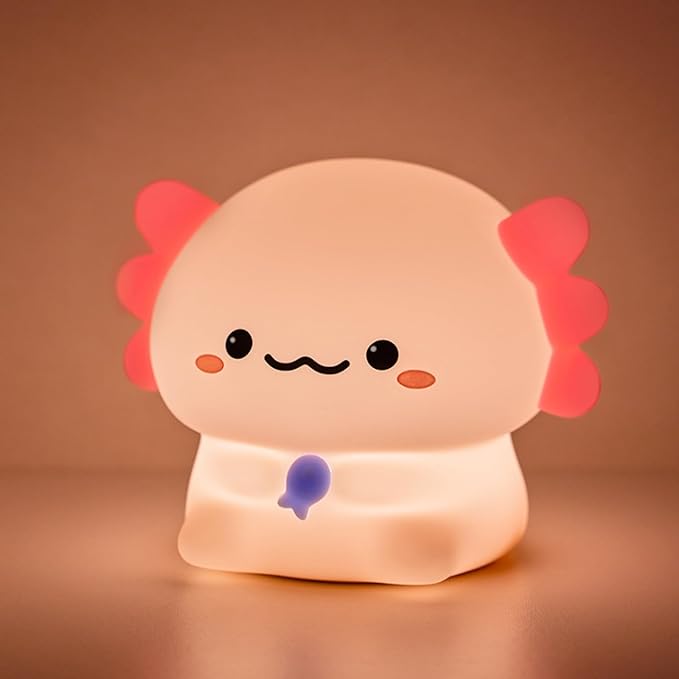 Axolotl Cute Cartoon Nursery Night Lights, Animal Design Safe Silicone Soft LED Nursery Lamp for Toddler Room Decoration - Bloomnest