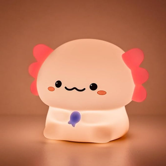 Axolotl Cute Cartoon Nursery Night Lights, Animal Design Safe Silicone Soft LED Nursery Lamp for Toddler Room Decoration - Bloomnest