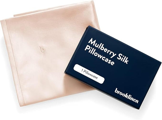 Brooklinen Mulberry Silk Pillowcase – 100% Pure Silk Pillow Case, Soft & Durable, Anti-Friction Comfort, Hight Quality Smooth Texture – Machine Washable & Breathable – King Size (Blush) - Bloomnest