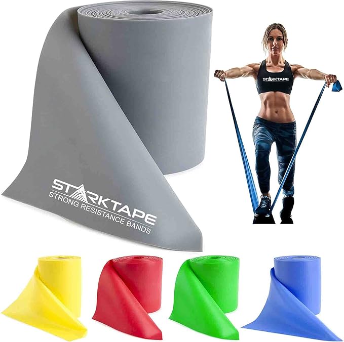 Resistance Bands Professional 8,16, 25, 50 Yards Bulk Rolls. Latex-Free Elastic Physical Therapy Band. No Scent, No Powder - Perfect for Home Exercise, Yoga, Pilates, Gym, Rehab, Workout - Bloomnest