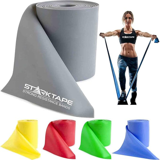 Resistance Bands Professional 8,16, 25, 50 Yards Bulk Rolls. Latex-Free Elastic Physical Therapy Band. No Scent, No Powder - Perfect for Home Exercise, Yoga, Pilates, Gym, Rehab, Workout - Bloomnest