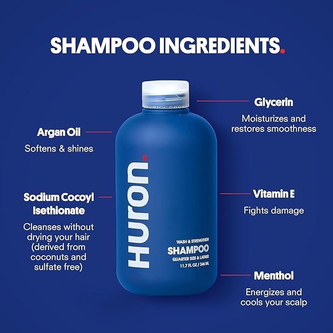 Huron Shower Kit - Shampoo, Conditioner, & Body Wash For Men - Sea Salt + Driftwood Scent - Hydrating & Nourishing Men’s Shampoo & Conditioner - Bloomnest