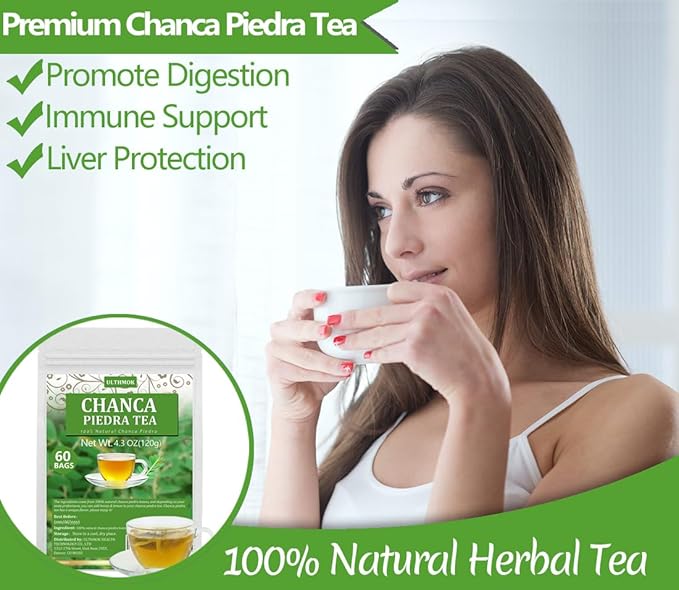 60 Premium Chanca Piedra Leaf Tea Bags, Stonebreaker/Stone Breaker tea, Made with 100% Natural Chanca Piedra Leaves, No Additives & Caffeine Free. - Bloomnest