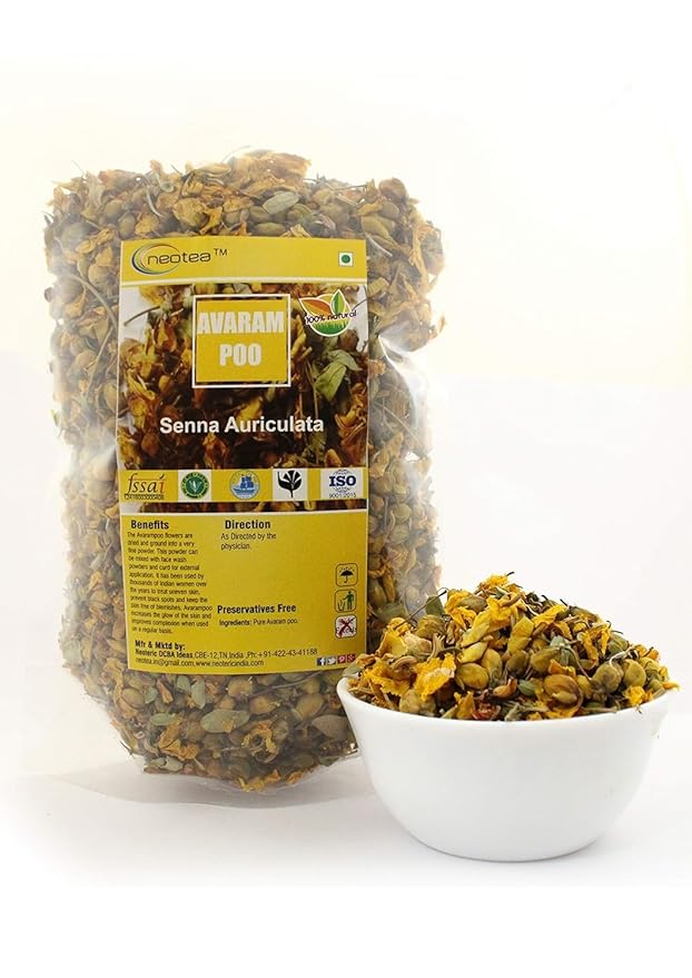 Neotea Dry Avarampoo | Tanner's Cassia | Senna Auriculata | 100% Natural & Sun-Dried Herbal Flower | Supports Glowing Skin & Overall Wellness | Ideal for Tea & Skin Care Remedies (300 GM) - Bloomnest