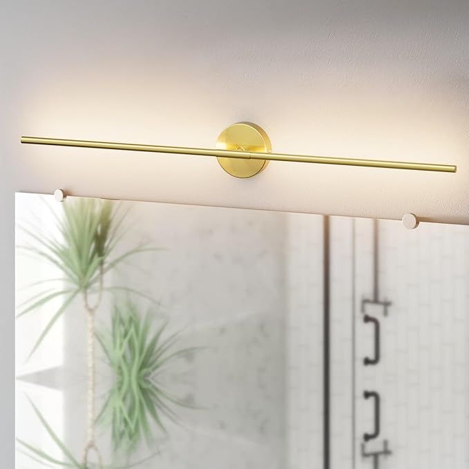 40In Modern Gold Hardwired Bathroom Sconce Vanity Light Bar Over Mirror 3000K Bathroom Light Fixture 360° Rotatable for Bedroom Living Room - Bloomnest