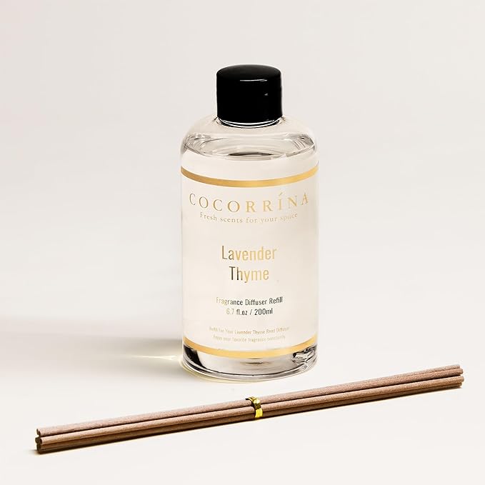 COCORRÍNA Refill- Lavender Thyme 6.7 Fl.oz Reed Diffuser Refill with 8 Sticks - Bloomnest